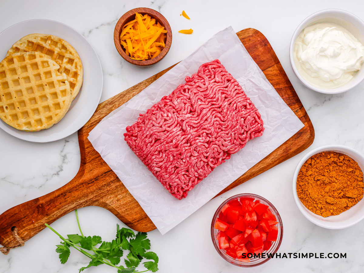 ingredients used to make waffle tacos