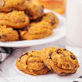 plated Pumpkin Cake Mix Cookies