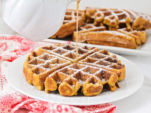 Gingerbread Waffles with Cinnamon Whipped Cream - A Hint of Wine