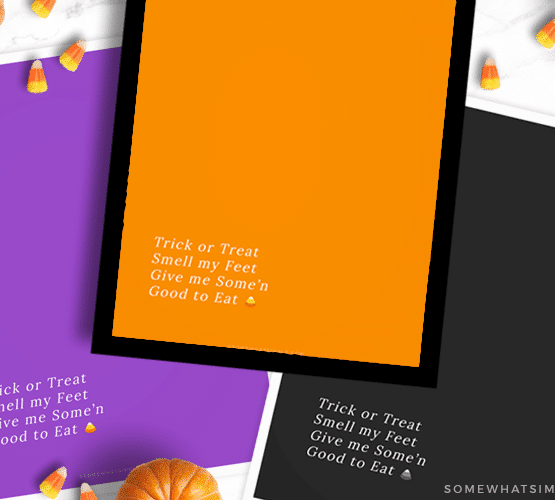 orange, purple and black versions of this halloween printable