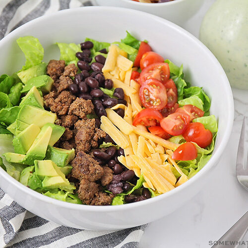 Easy Taco Salad Recipe (Ready In 20 Mins) - from Somewhat Simple