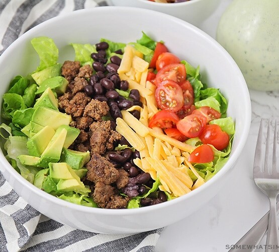 a bowl of taco salad