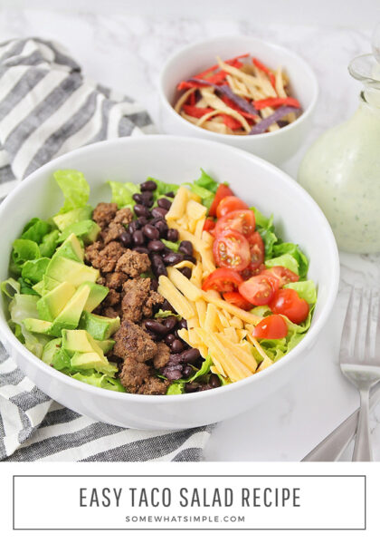 Easy Taco Salad Recipe (Ready In 20 Mins) - from Somewhat Simple