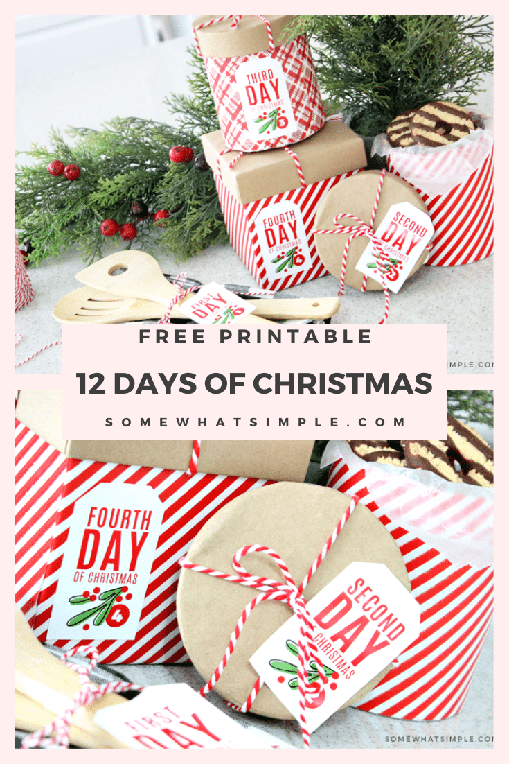 12 Days Of Christmas Tags FREE Printable Somewhat Simple