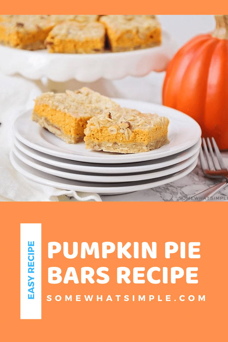 Pumpkin Pie Bars Recipe - from Somewhat Simple