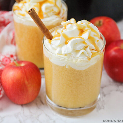 Caramel Apple Cider Recipe (Slow Cooker)- from Somewhat Simple