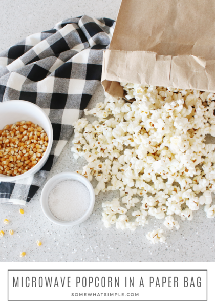 Paper Bag Popcorn (Make In The Microwave) - Somewhat Simple