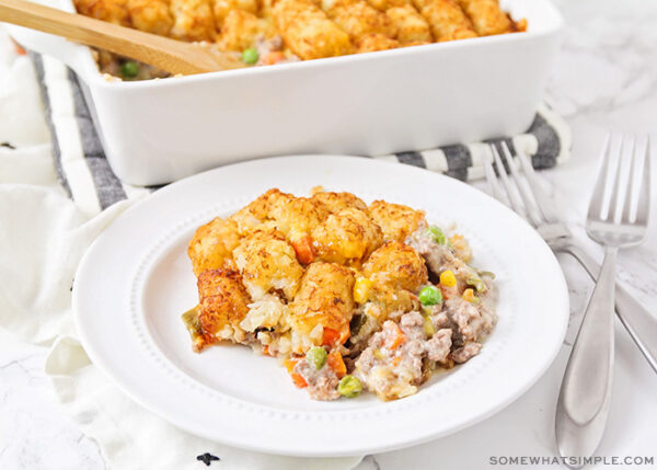 Best Ever Tater Tot Casserole (Easy Recipe) - from Somewhat Simple