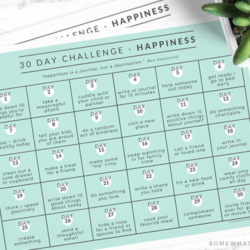 30 Day Gratitude Challenge | from Somewhat Simple