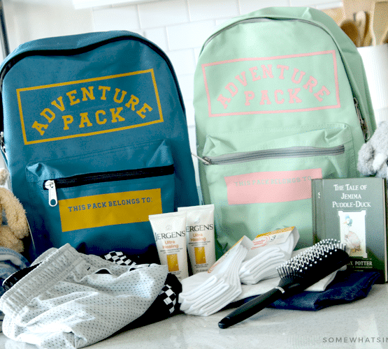 backpacks with supplies for kids in foster care