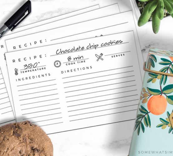 download and print these minimalist recipe cards
