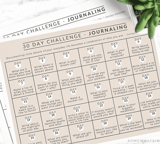 30 day journal challenge