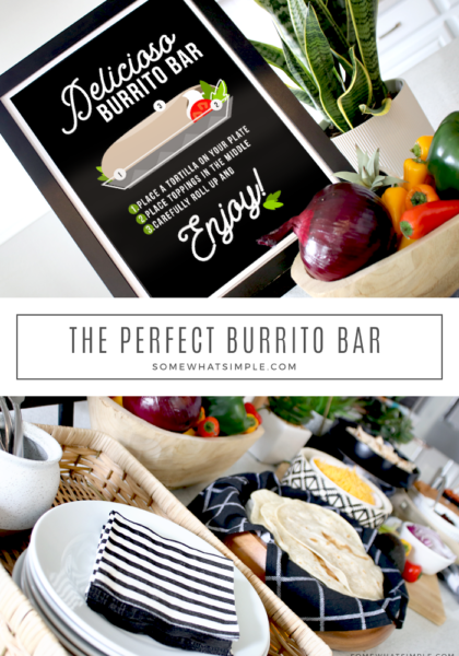 Build Your Own Burrito Bar Easy Dinner Idea Somewhat Simple   Burrito Bar Easy How To Make 420x600 