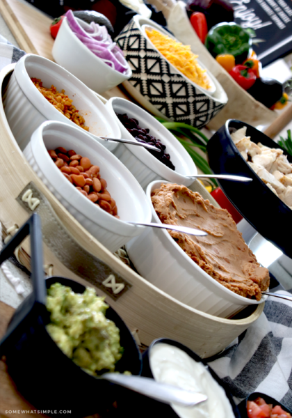 Build Your Own Burrito Bar Easy Dinner Idea Somewhat Simple   Burrito Bar How To 420x600 