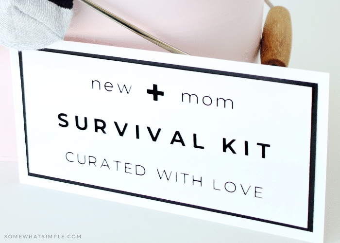 New Mom Gift Basket + Free Printables from Somewhat Simple