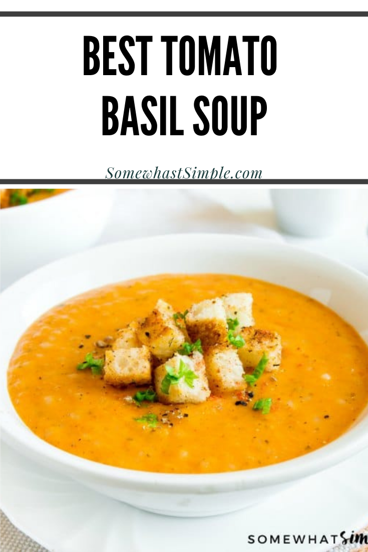 You can now make and enjoy Buddy V's famous tomato and basil soup at home. This creamy soup recipe is easy to make and the perfect meal on a cold day. It will quickly become one of your family's favorite soup recipes. via @somewhatsimple