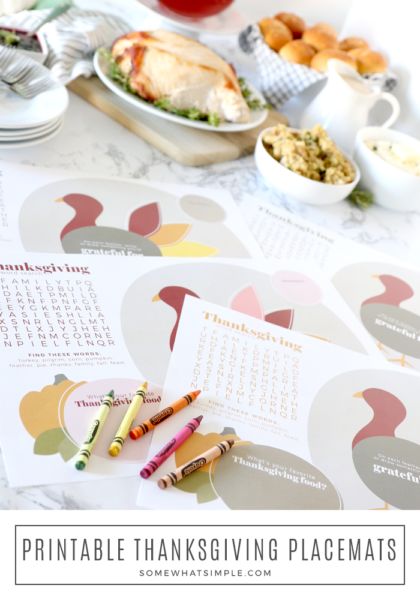 Printable Thanksgiving Placemats