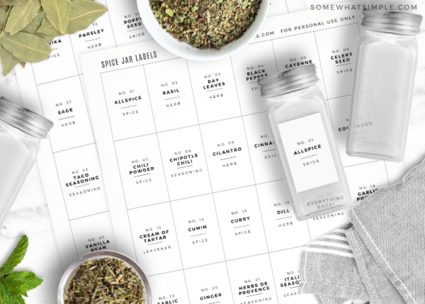 spice jar labels free printable from somewhat simple