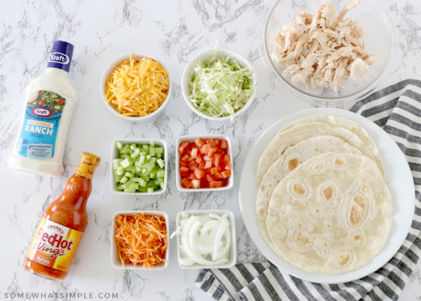 Buffalo Chicken Wraps - from Somewhat Simple .com