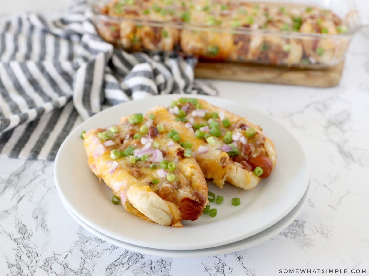 Easy Baked Chili Cheese Dogs