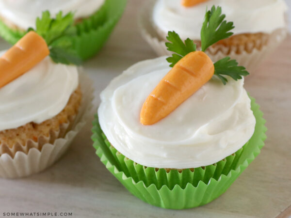 Easy Easy Carrot Cake Cupcakes from Somewhat Simple