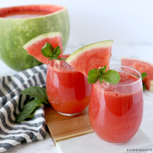 Watermelon Punch & Bowl Recipe (3 Ingredients) | Somewhat Simple