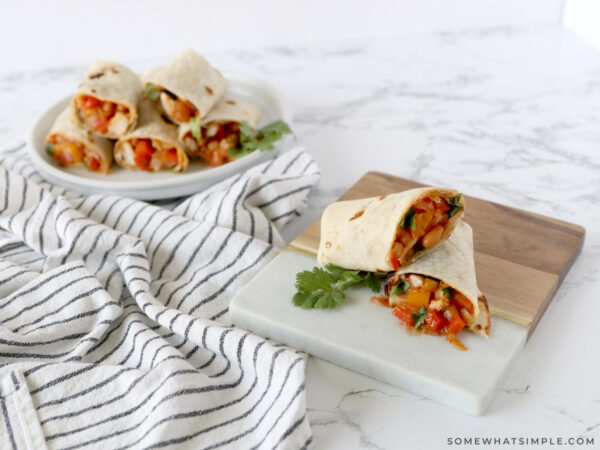 Quick + Easy BBQ Chicken Wraps - from Somewhat Simple