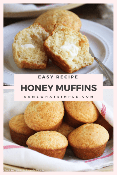 Honey muffins are a sweet and delicious way to start your day. They're easy to make and turn out soft and delicious every time! via @somewhatsimple