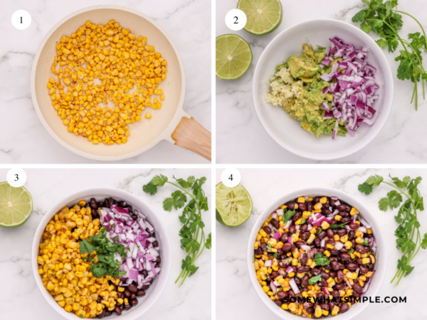 collage of images showing a step by step process of making vegan tacos