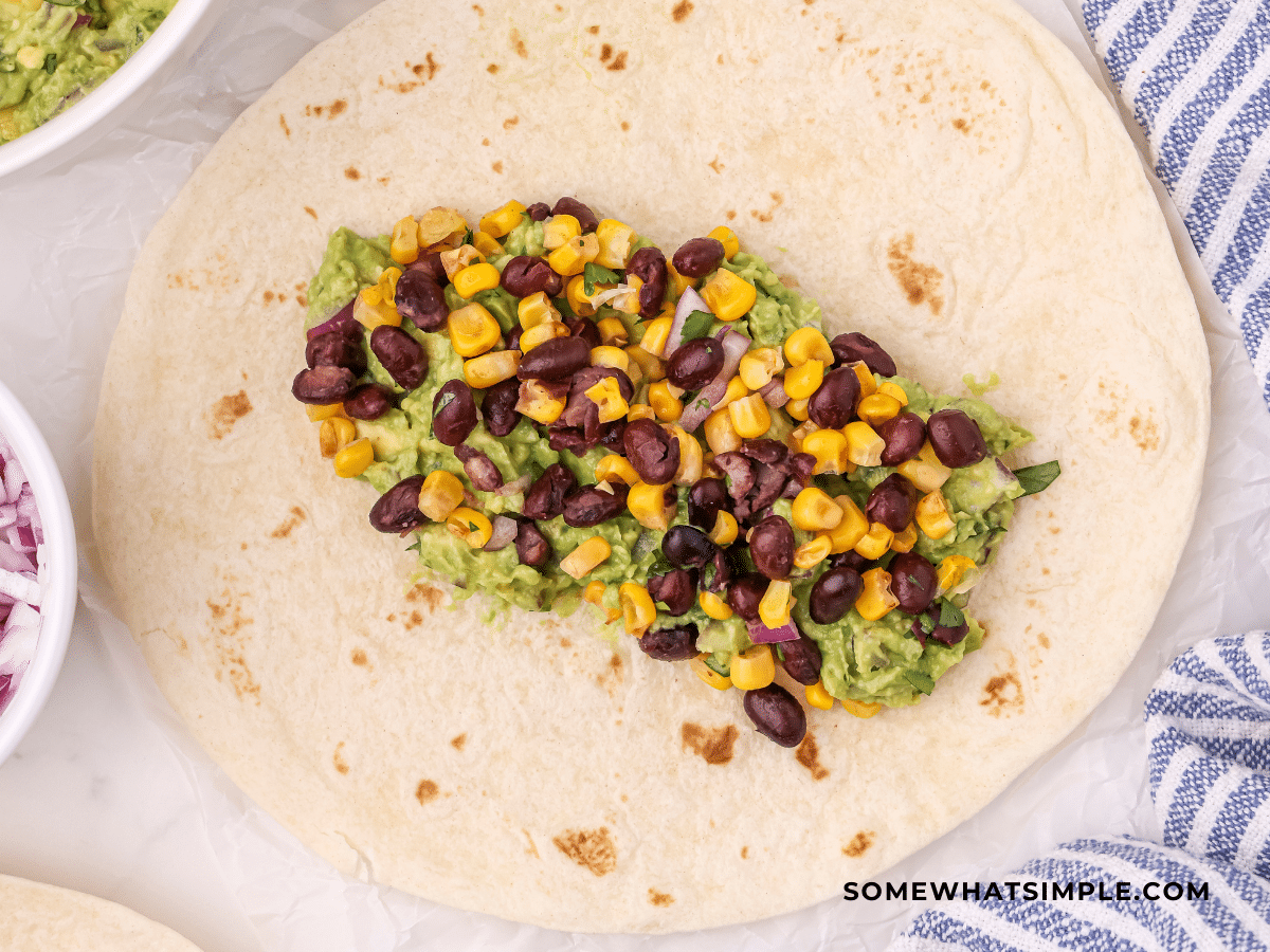 close up overhead shot of Vegan Tacos