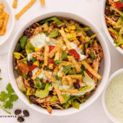 overhead shot of BBQ Chicken Salad