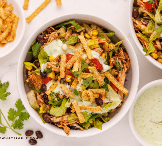 overhead shot of BBQ Chicken Salad