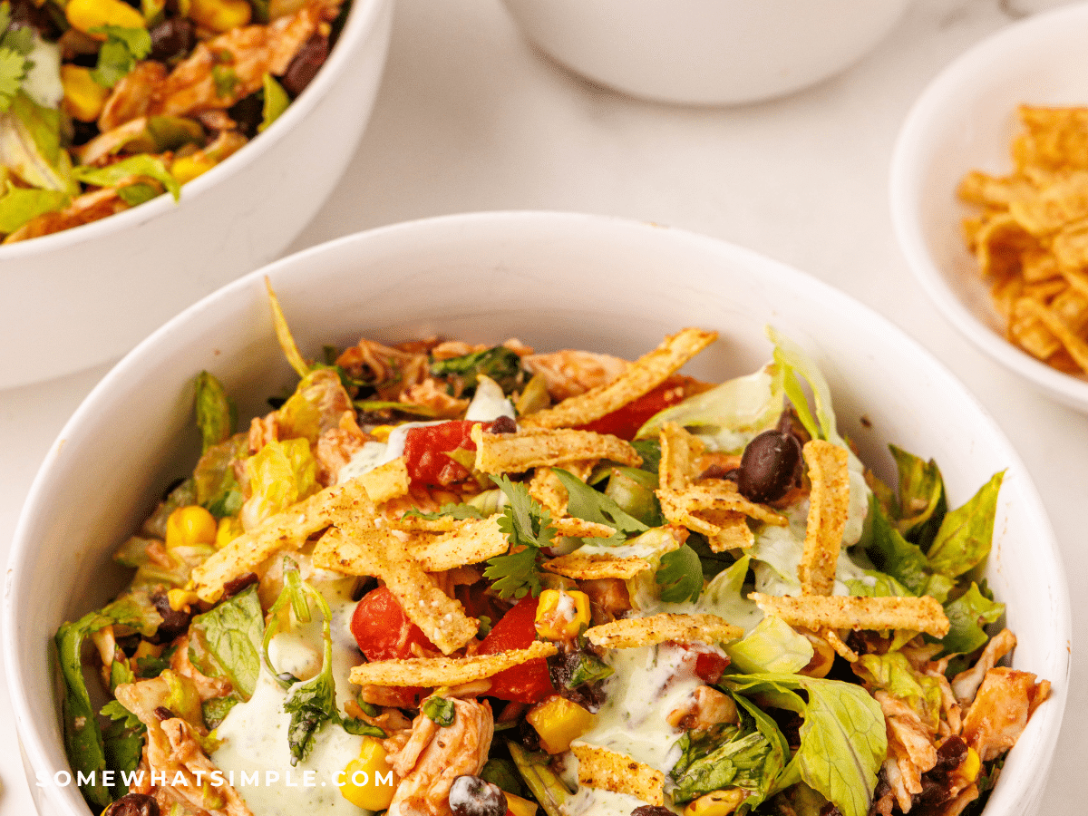 overhead shot of BBQ Chicken Salad